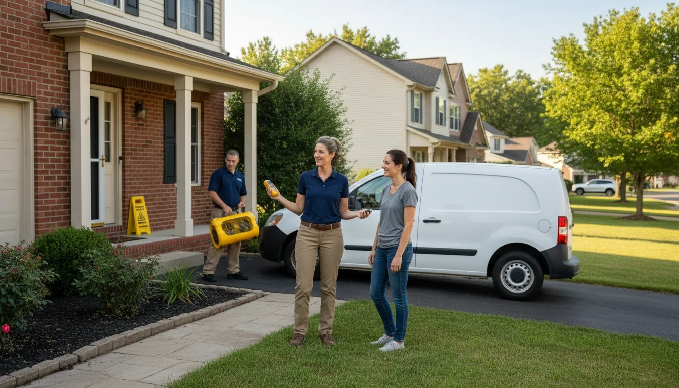 Residential water damage restoration in Potomac, IL